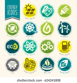 Energy icon set.