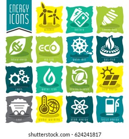 Energy icon set.
