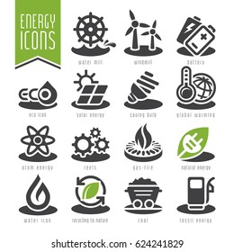 Energy icon set.
