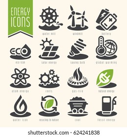 Energy icon set.