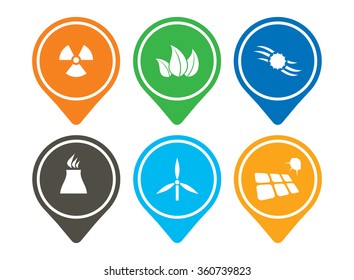 Energy icon set, abstract modern pictorgram for your design