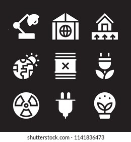 energy icon set. With desk lamp, geothermal energy and electricity  vector icons for graphic design and web