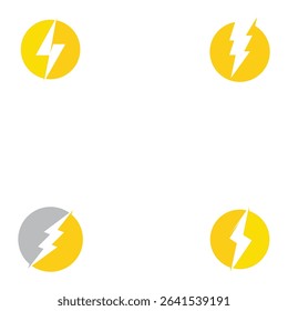 energy icon set  lightning icon vector