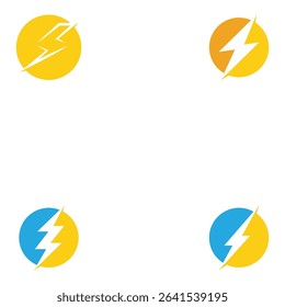 energy icon set  lightning icon vector