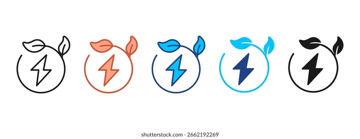 Conjunto de ícones de energia Coleção de estilos múltiplos