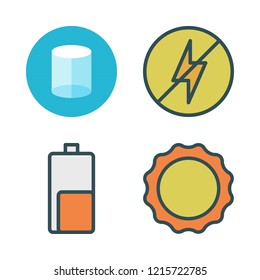 energy icon set. vector set about sun, flash, battery and cylinder icons set.
