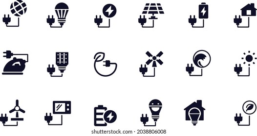 Energy icon set vector design 