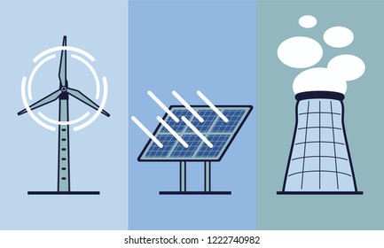 energy, icon, solar, vector, line, illustration, power, renewable, wind, green, electricity, electric, clean, turbine, sun, plant, environment, panel, icons, alternative, set, design, background, symb