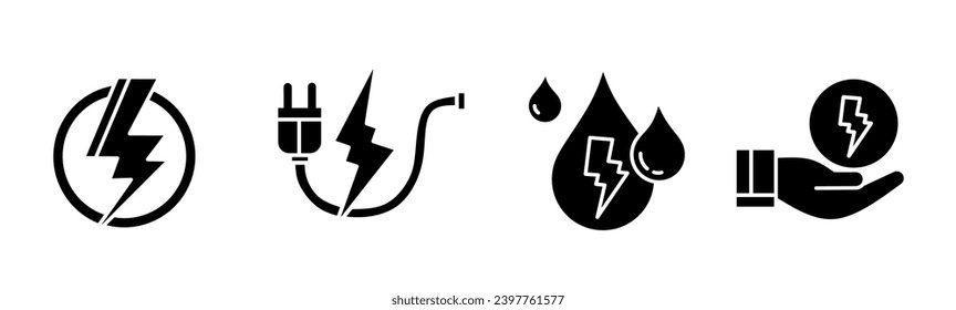 Energy icon template illustration set. Stock vector.