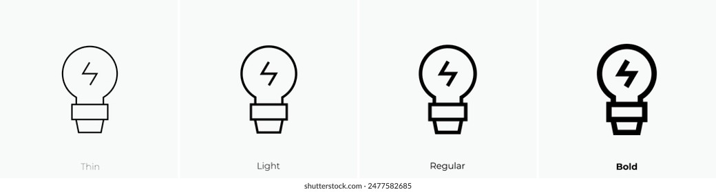 energy icon. Thin, Light Regular And Bold style design isolated on white background