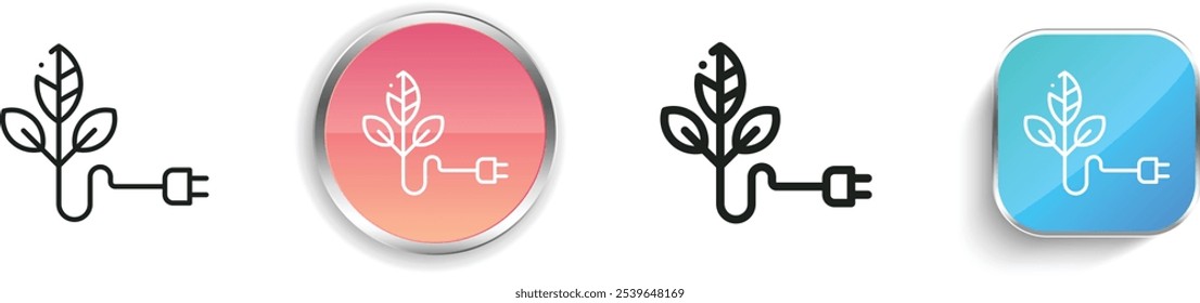 energy icon. Thin Linear, Regular and Button Style Design Isolated On White Background