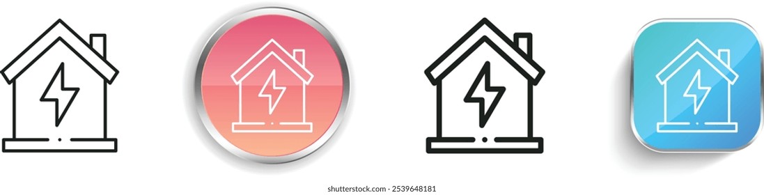 energy icon. Thin Linear, Regular and Button Style Design Isolated On White Background