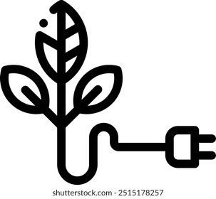 icono de energía. Diseño De Estilo Lineal Delgado Aislado Sobre Fondo Blanco
