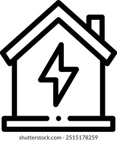 Energie-Symbol. Design mit dünnen linearen Stilen einzeln auf weißem Hintergrund