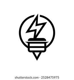 Energy Icon Vector Design, Power Surge Lighting Illustration