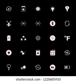energy icon. energy vector icons set solar energy, recycle sign, attention sign bulb and canister