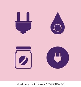 energy icon. energy vector icons set hydraulic energy, plug and coffee jar