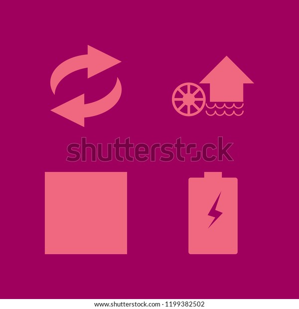 energy icon. energy vector icons set water mill,\
sun, battery and recycle\
sign