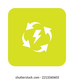 energy icon vector image with yellow background with white lines.
