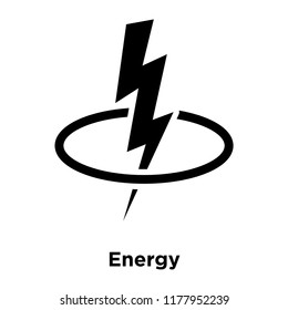 Energy icon vector isolated on white background, logo concept of Energy sign on transparent background, filled black symbol