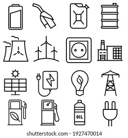 Energy icon vector set. power  illustration sign collection. electricity symbol.