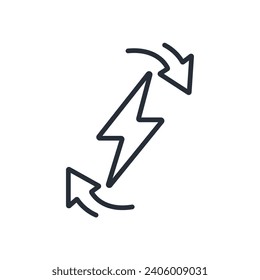 Icono de energía. vector.Curso editable.Signo de estilo lineal para uso de diseño web,logotipo.Ilustración de símbolo.