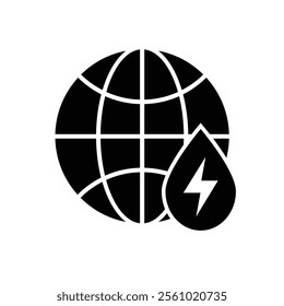 energy icon. water energy. hydroelectric power. Collection of renewable energy, ecology and green electricity icons. Solid design style. vector design