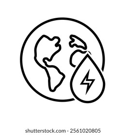 energy icon. water energy. hydroelectric power. Collection of renewable energy, ecology and green electricity icons. Line design style. vector design