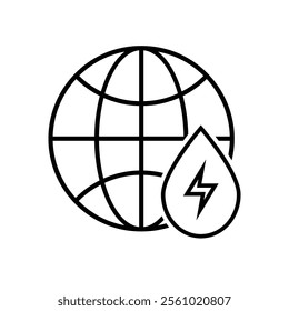 energy icon. water energy. hydroelectric power. Collection of renewable energy, ecology and green electricity icons. Line design style. vector design