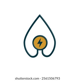 energy icon. water energy. hydroelectric power. Collection of renewable energy, ecology and green electricity icons. Mixed design style. vector design