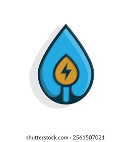 energy icon. water energy. hydroelectric power. Collection of renewable energy, ecology and green electricity icons. colored flat design style. vector design