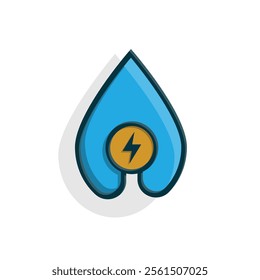 energy icon. water energy. hydroelectric power. Collection of renewable energy, ecology and green electricity icons. colored flat design style. vector design