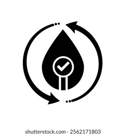 energy icon. water energy and twisting arrows. hydroelectric power plant. Collection of renewable energy, ecology and green electricity icons. Solid design style