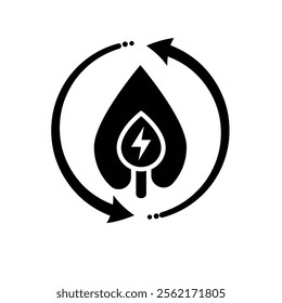 energy icon. water energy and twisting arrows. hydroelectric power plant. Collection of renewable energy, ecology and green electricity icons. Solid design style