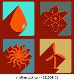 Energy icons, eps10 vector set