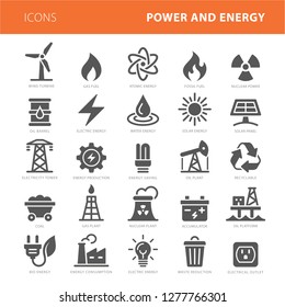 Energy icons grey vector illustration set