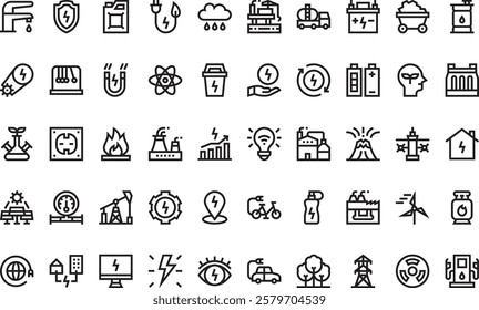 Energy icons High-Quality Vector Icons Collection with Editable Stroke. Ideal for Professional and Creative Projects