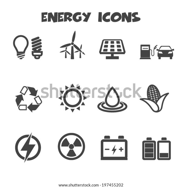 energy icons, mono vector
symbols