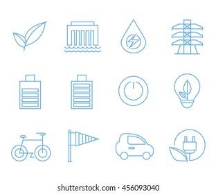 energy icons, outline icons