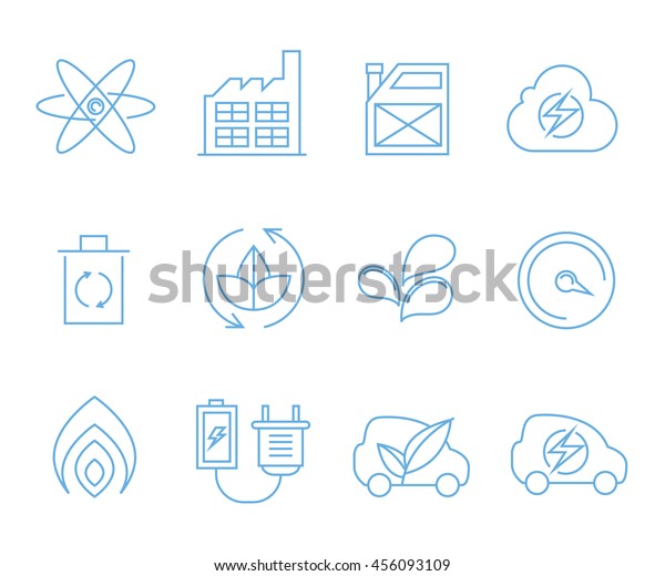 energy icons, outline\
icons