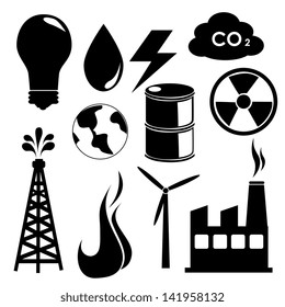 energy icons over white background vector illustration