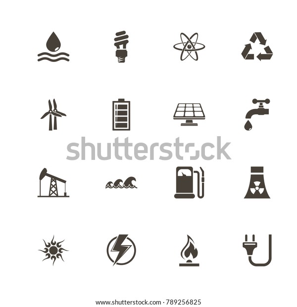 Energy Icons Perfect Black Pictogram On Stock Vector (Royalty Free ...