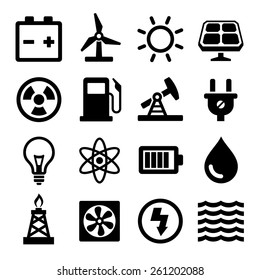 Juego de iconos de energía