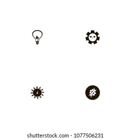 Energy icons set. eco, eco energy, sprout in gear and solar