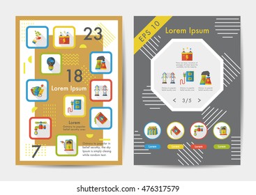 Energy icons set with long shadow,eps10