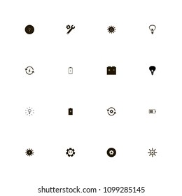 Energy icons set. not full, battery, charge and leaf in bulb