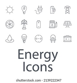 Energy icons set . Energy pack symbol vector elements for infographic web