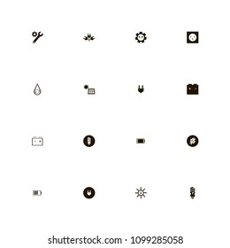 Energy icons set. solar panel, electric, sun and solar