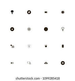 Energy icons set. solar panel, bulb, solar energy and light