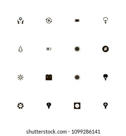 Energy icons set. update, electricity, gear and water energy